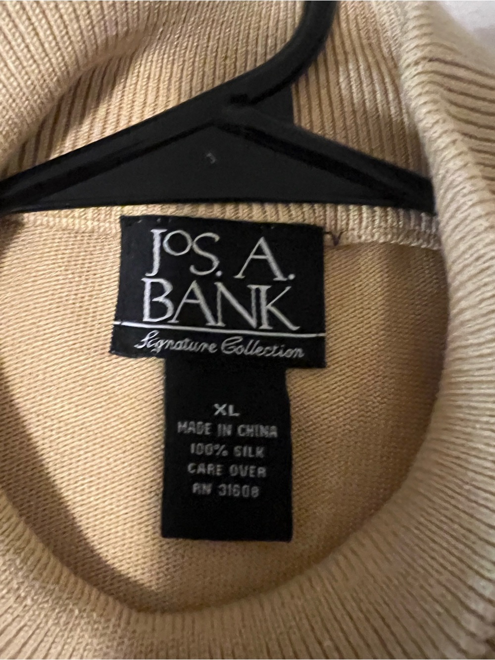 Jos. A. Bank Cream Ribbed Mock Neck Sweater - Picture 3 of 3